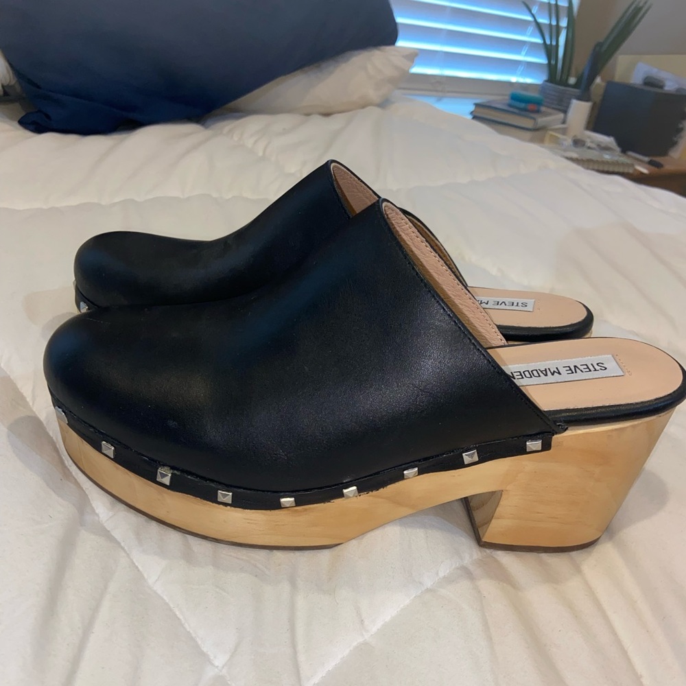 Steve Madden Brooklyn wooden clogs women’s size 10